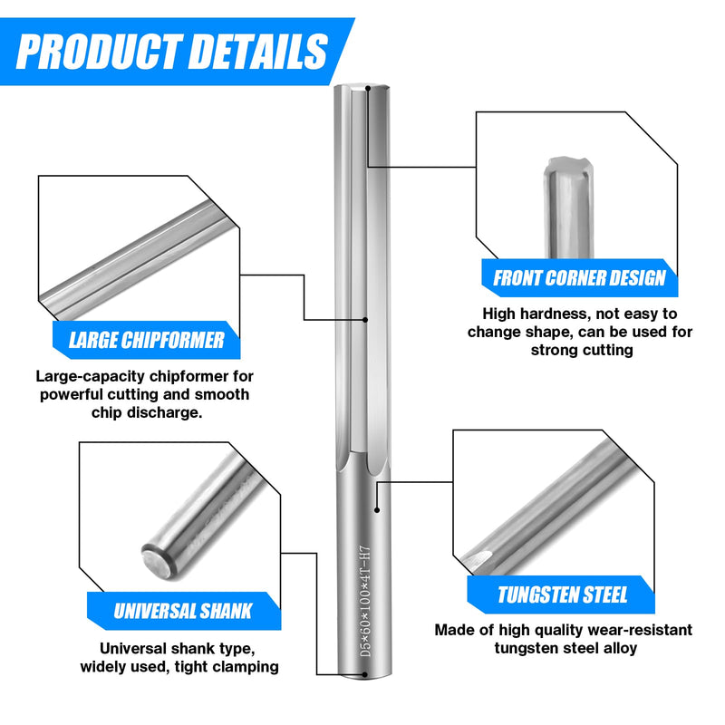 2mm Chucking Reamer, Tungsten Carbide Lathe Reamer H7 4 Straight Flutes, 100mm Round Shank, for Milling and Cutting Stainless Steel, Alloy, and Copper Metals 2mm silver