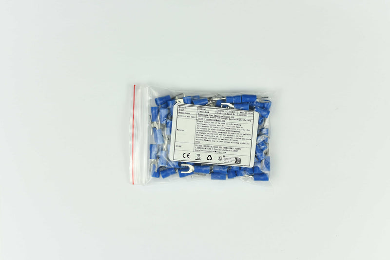 Conext Link STV-8B100 Vinyl Spade Terminal 100 Pack (#8 Stud, Blue 16-14 Gauge)