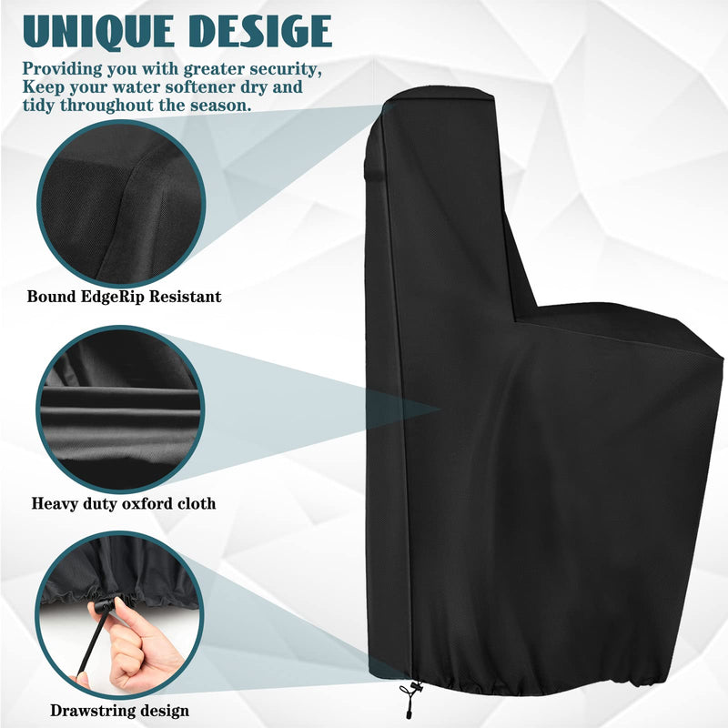 Outdoor Water Softener Cover Waterproof,(64" H x 40" W x 16" D) Black, Whole House Water Softener Covers Back Open Design To Adapt To A Variety Of Installation Scenarios 64" H x 40" W x 16" D