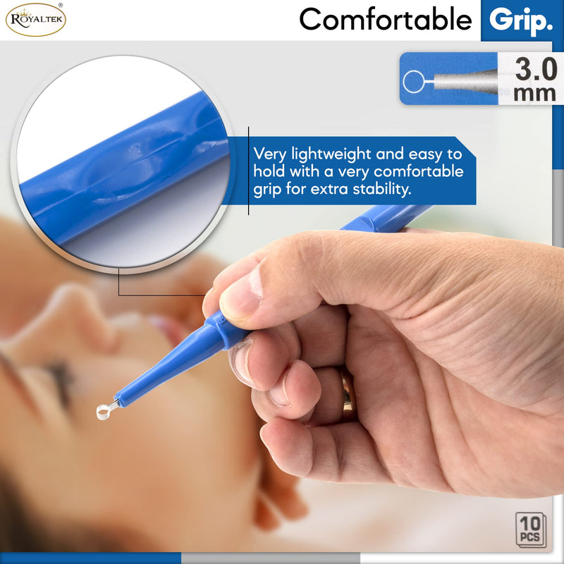 Sterile Disposable Dermal Curettes, Easy Peel Packing - Box of 10 (3.00 mm) 3.00 mm