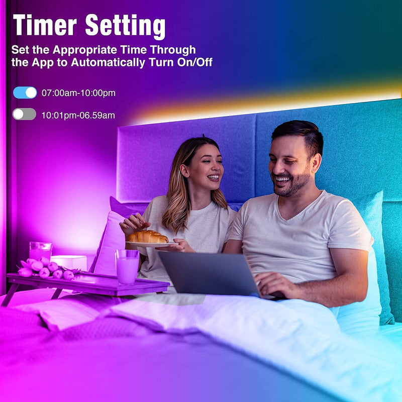Led Lights 100ft(2 Rolls of 50ft) Smart APP Control Music Sync Led Strip Lights RGB Color Changing Led Lights Strips with Remote Led Lights for Bedroom Kitchen and Party 100 ft