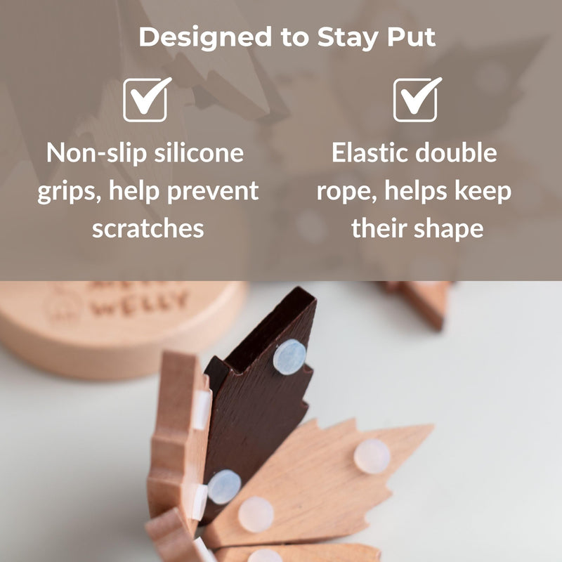 Expandable Wooden Tree Trivet Set – Modular Leaf Design, Non-Slip Silicone Base, Heat Resistant Pot Stand, Decorative Kitchen and Table Protection. Gift for mom