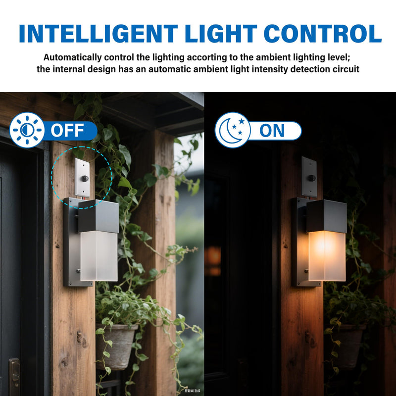 FlyGeneral 2 Pack Photocell Light Sensor for Outdoor Lighting 120V | Dusk to Dawn Photo Control with Wall Plate, Replaces Old Post Eye Sensor for Exterior, Garage and Apartment Lights