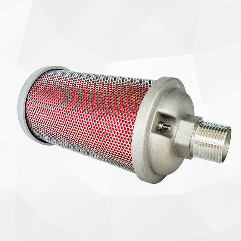 M10 XY-10 Air Compressor Muffler 1" NPT Male, Air Exhaust Muffler Silencer for Compressor Dryer Compressed Air Equipment and Systems, Single Chamber 145 PSI, Replacement Part for 0111010