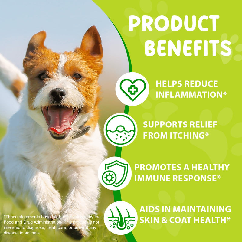 Natural Dog Yeast Infection Treatment for Itchy Skin, Ears & Paws, Soothes Irritation & Relieves Discomfort from Allergies, Supports Healthy Itch Relief, Improves Coat & Skin, Herbal Supplement Drops