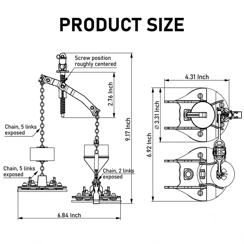 7381657-200.0070A Toilet Flapper Replacement Kit for American Standard Vormax, Compatible with 4270A 4370A 4570A Models, 3-Inch Dual Flapper with Silicone Seals, Teeter Bar & Metal Chain