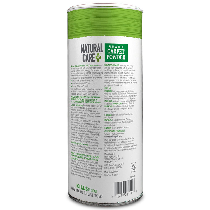Flea and Tick Carpet Powder - Flea Treatment for Rugs, Carpet, or Pet Bedding - 8.1 Ounce Canister