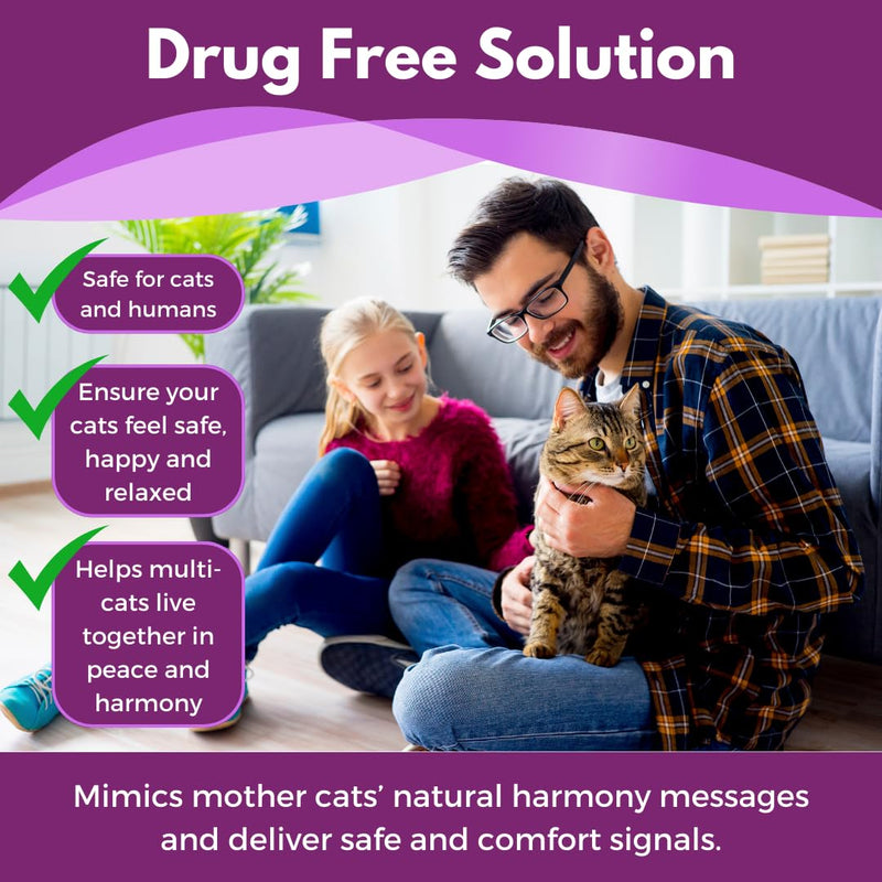 Cat Pheromone Diffuser Refill (Compatible with All Common Diffuser Heads) - 4 Pack Pheromones Refills - 4 Months Supply - Only Refills No Diffuser Head Included