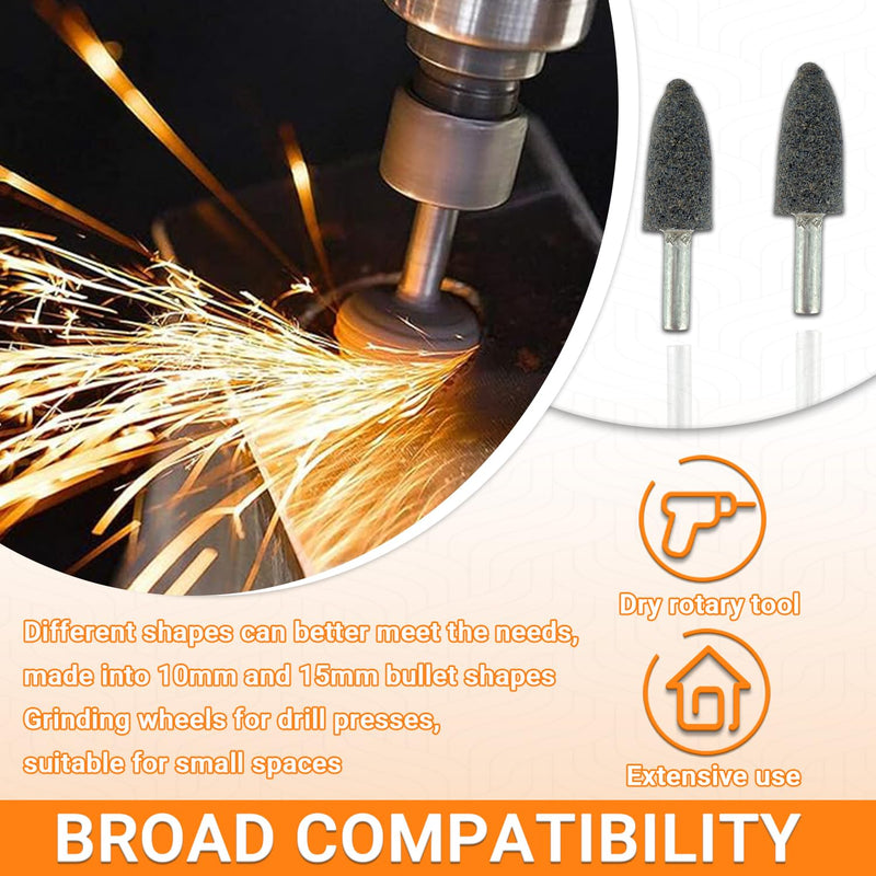 16 mm Cone Shape Grinding Stone，1/4" Shank Aluminum Oxide Mounted Grinding Stones, Aluminum Oxide Grinding Point for for Grinding, Polishing，Deburring Ferrous Metals(8 Pcs) 16mm Z