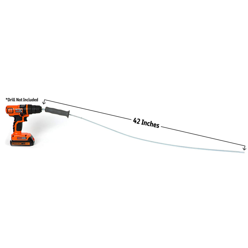 DSSNK070 Revolutionary Tub and Sink Snake Auger Clog Remover for Bathroom Drains, 42 Inch, Stainless