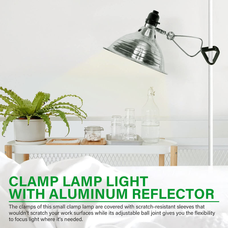 Simple Deluxe Clamp Lamp Light Socket with 8.5 Inch Aluminum Reflector, Suit for Max 150 Watt Lamp (No Bulb Included) with 18/2-Gauge 6 Feet Cord, 1-Pack 8.5 Inch (150 Watts)