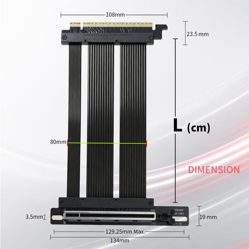 PCIe X16 GEN5 Right Angle Riser Cable PCIe 4.0 and 5.0 with GPU Vertical Mount Bracket for RTX4090,RTX5090D, RX7900XT, RX9070 ATX (16cm GEN5 Black Bracket V3) 16cm GEN5 Black Bracket V3