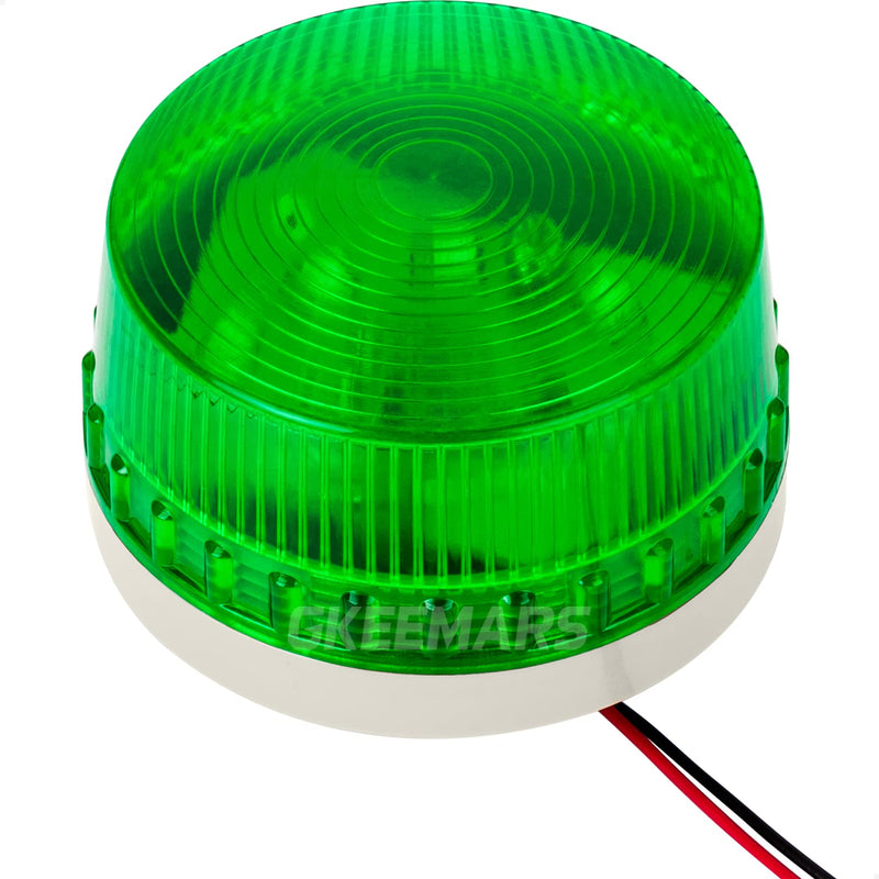 GKEEMARS Round LED Warning Lamp, No Sound AC110V Industrial Signal Flashing Light for Security (Green) Green