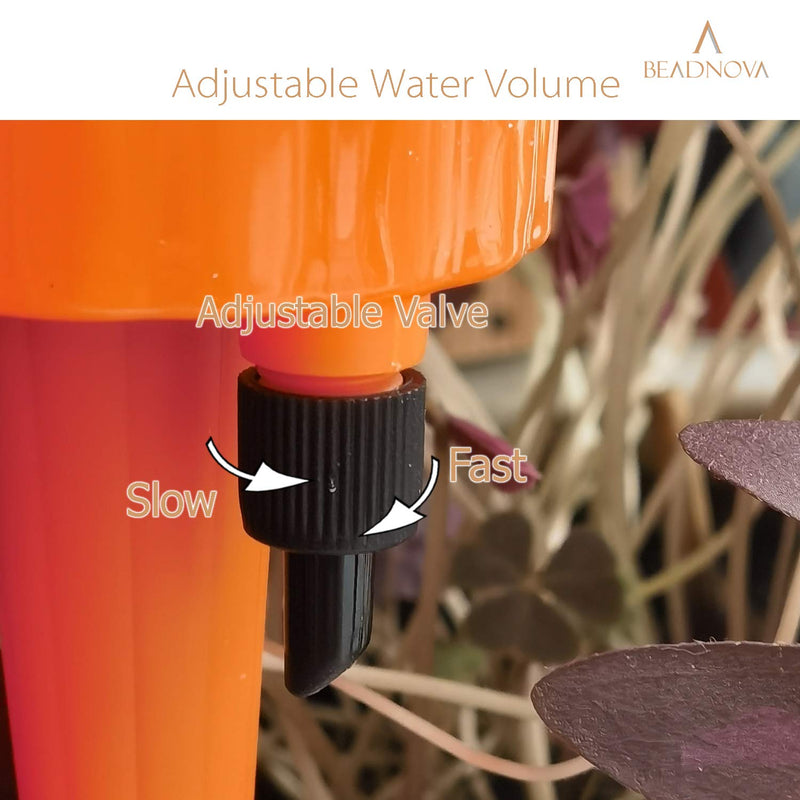 BEADNOVA Plant Self Watering Spikes Automatic Irrigation Equipment Adjustable Self Watering Spikes for Plants with Slow Release Control Valve (Orange Blue Green, 6pcs)
