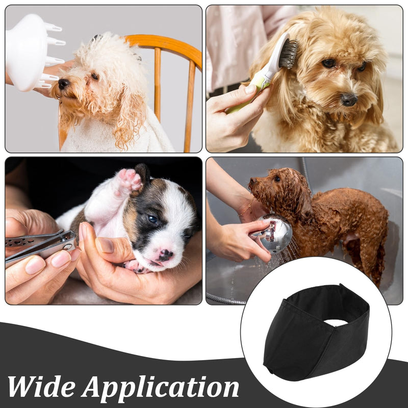Eye Patch for Dogs, Nylon Dog Blindfold with Anxiety,8.27 X 8.27 X 1.77 in Dogs Eye Cover for Grooming,for Small and Medium-Sized Pets,Pet Head Cover for Nail Cutting, Black