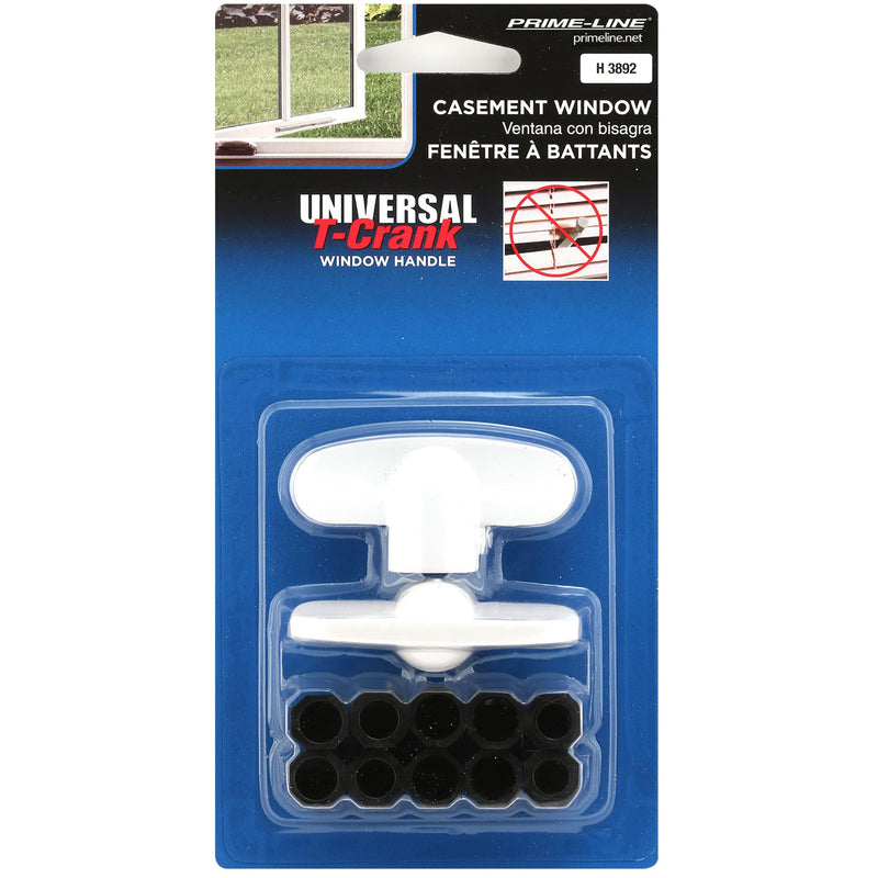 Prime-Line H 3892 Operator Tee Handle, 1-1/8 In. x 2-3/8 In., Diecast, White, Universal (2 Pack) 1-1/8 in. x 2-3/8 in.