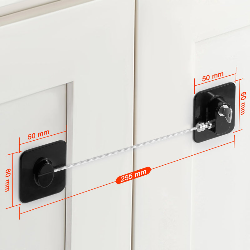 Refrigerator Lock, 6 Pack Fridge Locks with Thickened Wire Rope, Baby Proof Cabinet Locks with Keys, Safety Pantry Lock