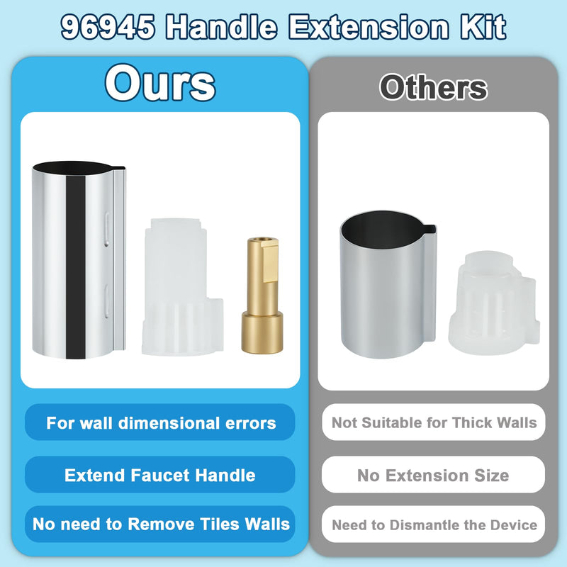 96945 Handle Extension Kit Replacement, Shower Valve Extension Kit Compatible with Moen Posi-Temp for Single Handle Tub and Shower Faucet, Chrome
