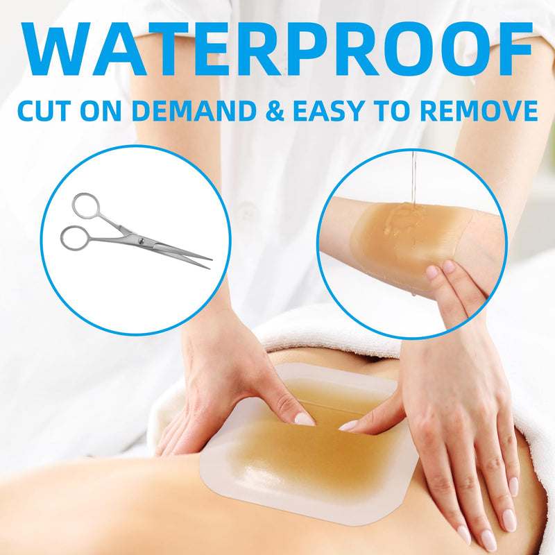 Hydrocolloid Wound Dressing 6"x6"-10 Pack/Box, Waterproof Adhesive Bordered Bandage, for Light Exudate, Abrasions, Pressure Ulcer, Bed Sore, Superficial Wound Care 6"x6" Border