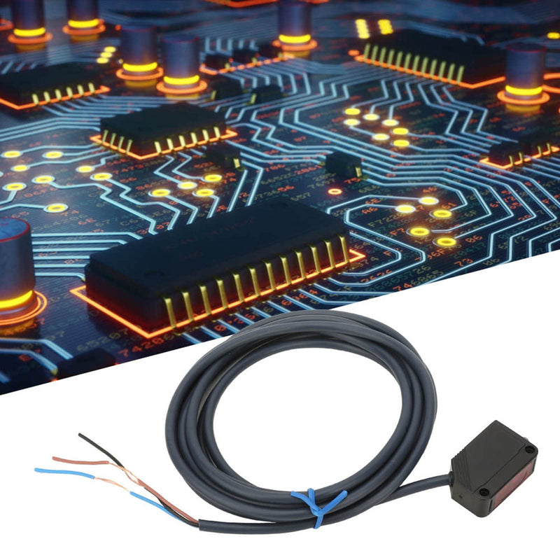 ViaGasaFamido Photoelectric Beam Sensor Switch 100mm Detection Distance 12-24VDC NPN Diffuse Reflection Switch Photoelectric Sensor with 5.91ft Cable