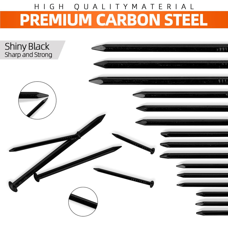 400 PCS Round Head Nails, 1 Inches Hardware Nail, Nails for Hanging Pictures, Wood Nails, Black Nails, Household Nails 1 in