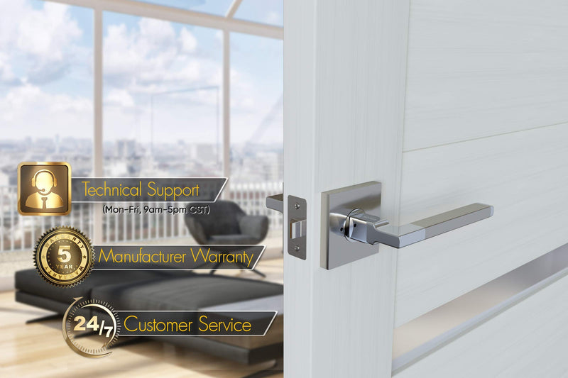 Avalon 0530 'Concord' - Modern Door Handle Lever Set in Satin Nickel Finish (Privacy/Passage) Satin Nickel - PRIVACY / PASSAGE