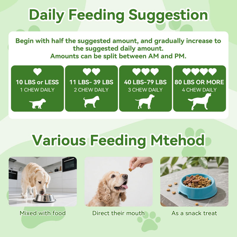 Probiotics for Dogs, Dog Probiotics for Gut Health, Digestive Support, Itchy Skin, Gas & Diarrhea Relief, Dog Probiotic with 6 Billion CFU Prebiotics & Digestive Enzymes, 100 Chews