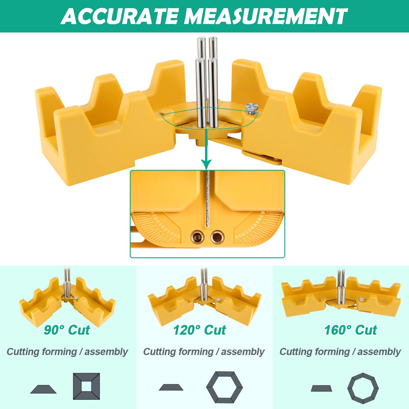 2-in-1 Mitre Measuring Cutting Tool,Miter Saw Protractor and 85-180°Angle Finderfor Home Improvement Carpentry Work (Yellow) Yellow