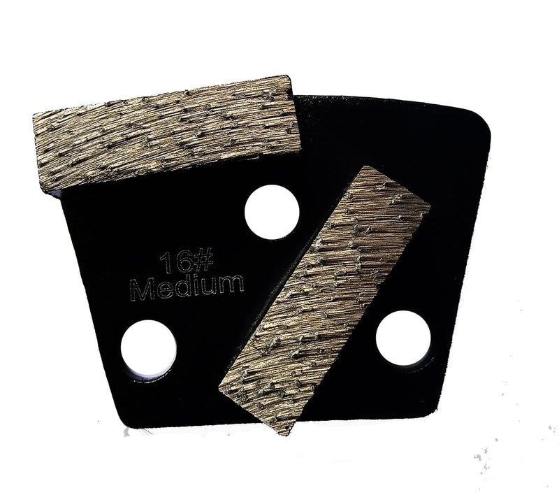 3 Pcs Trapezoid Sintering Diamond Grinding Disc Block for Concrete Floor | Grit 16# Medium Bond for Epoxy 16#