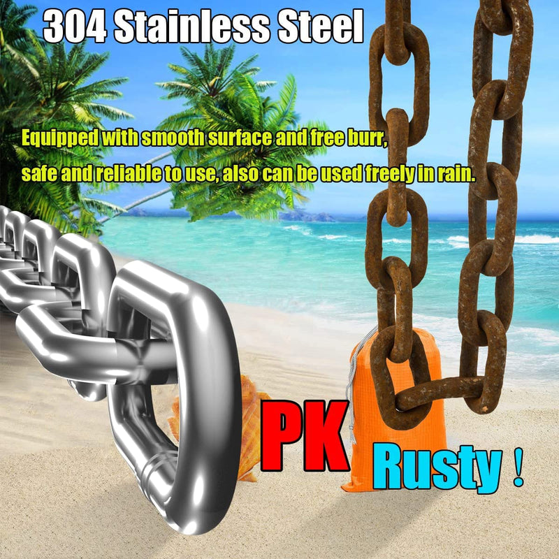 Stainless Steel Chain, Lsqurel 6.5ft 13ft Metal Chain Link Chain Small 1/8in Light Duty Chain Utility Chain Jack Chain for Home Outdoor Camping Hanging etc (1/8in-6.5ft) 1/8in-6.5ft