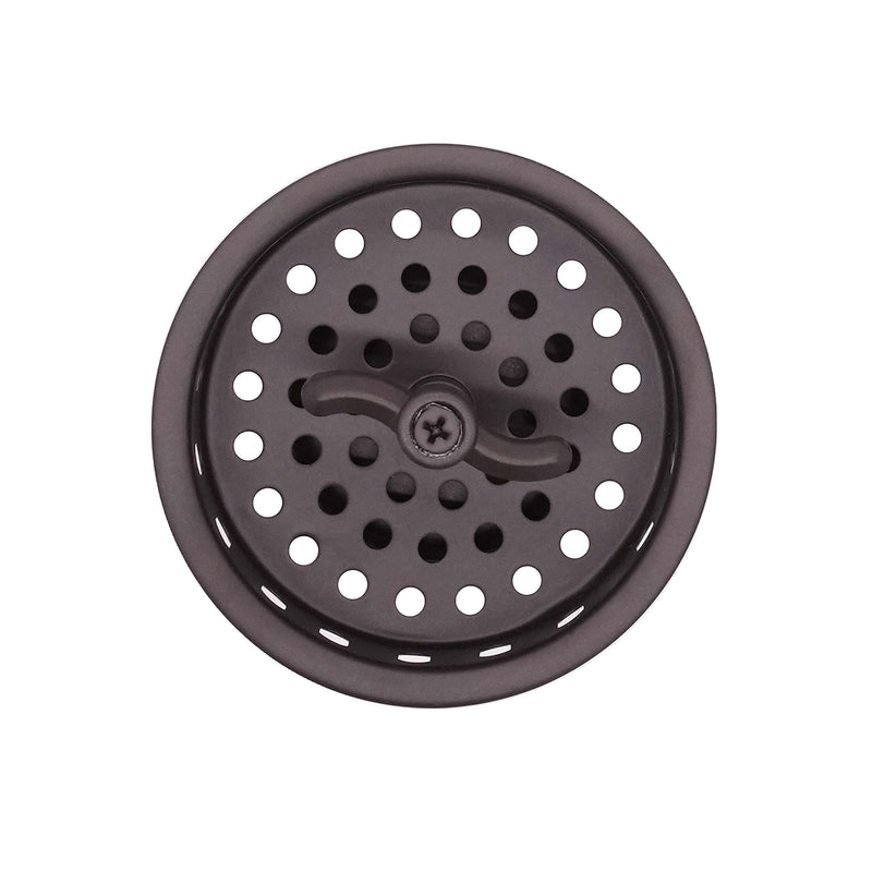 Westbrass D2155-12 Wing Nut Style Large Kitchen Basket Strainer with Waste Disposal Flange and Stopper, Oil Rubbed Bronze