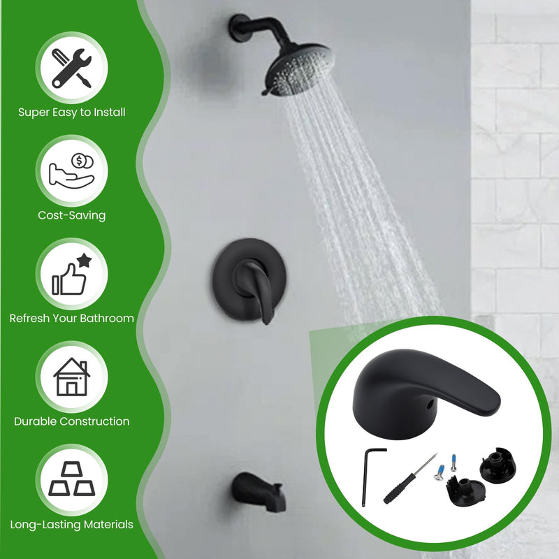 Replacement for Moen 100657 Lever Shower Handle, Compatible with Moen PosiTemp & Moentrol Valve Systems, Fits for Single Handle Tub/Shower Faucets, Matte Black