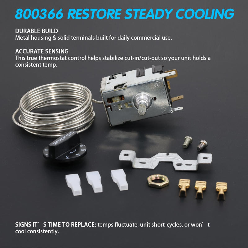 800366 077B6806 077B7172 988282 Refrigeration Temperature Control Kit | For True commercial refrigeration equipment; replacement temperature control thermostat.