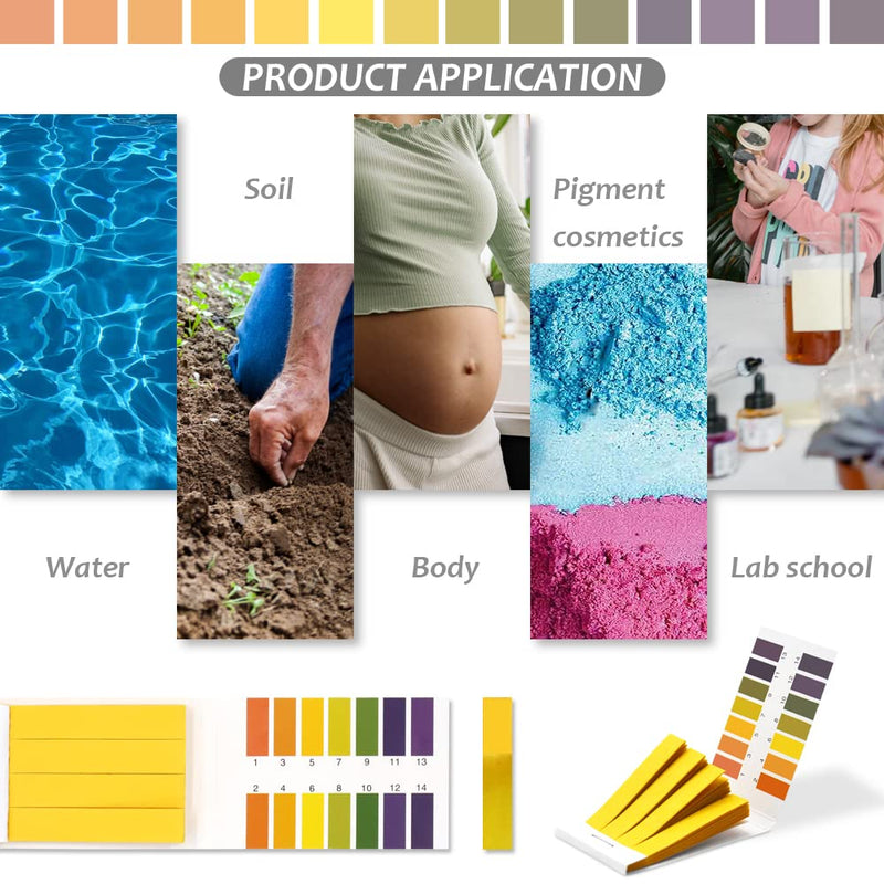 pH Test Strips, pH 1-14 Litmus Paper pH Test Strips, Universal Indicator Litmus Test Paper, Acid Alkali Test Paper, pH Test Strips for Water, Soil, Cosmetic (10) 10