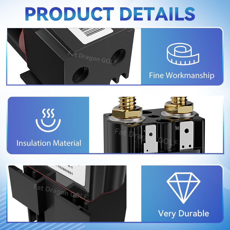 Club Car Solenoid 48 Volt, Albright 4 Terminal Club Car 48V Solenoid Suitable for 2018-Up Tempo and Club Car New Model Golf Cart, Replace OEM #102865901,1028659-01, SU60-2122P Solenoid and resistor Assembly