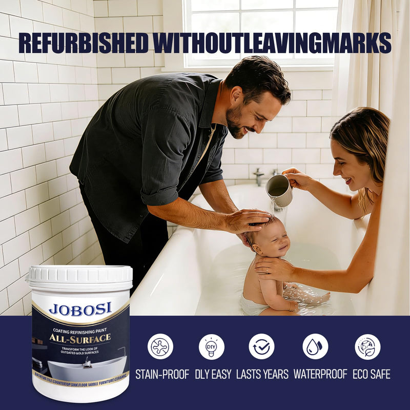 Waterbased Tile Paint and Tile Refinishing Kit 16.0 Fl Oz (white)，Bathtub Bathroom wall, Easy of Usecountertop sink Paint Resurfacing Sink Tub waterproof Kitchen Countertop, Low Odor No Toxic 16 Ounce (Pack of 1) White