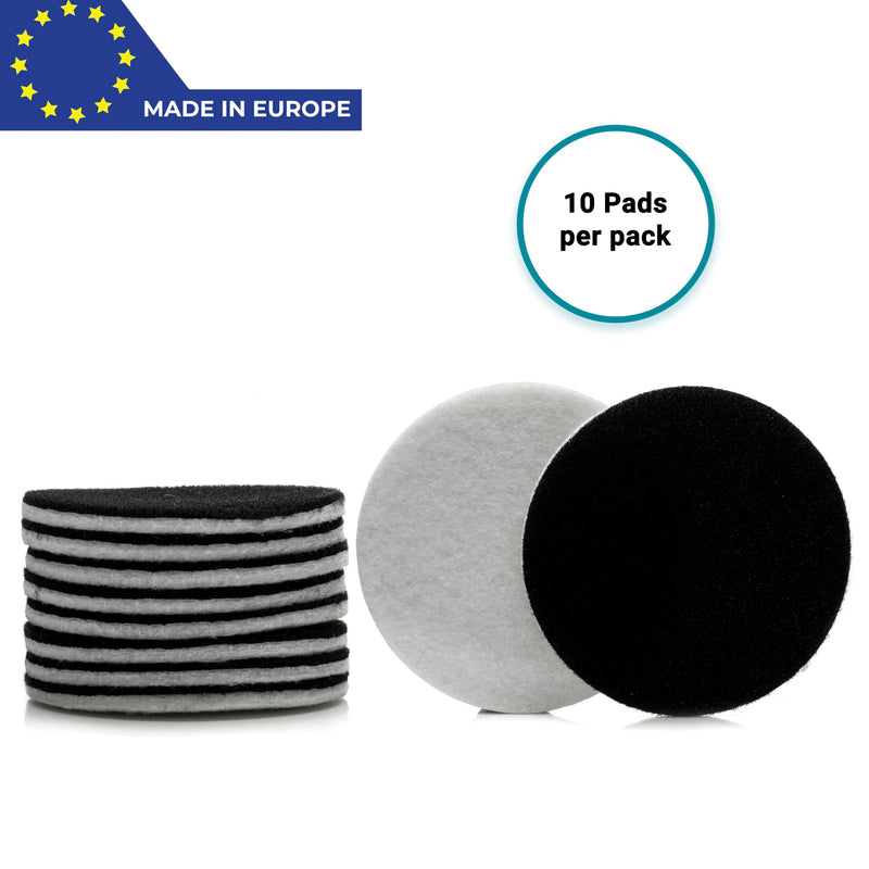 Glass Polish 5 inch (130mm) Pack of 10 Felt Polishing Pads for Polishing Glass, Plastic, Metal and Marble - GP11008
