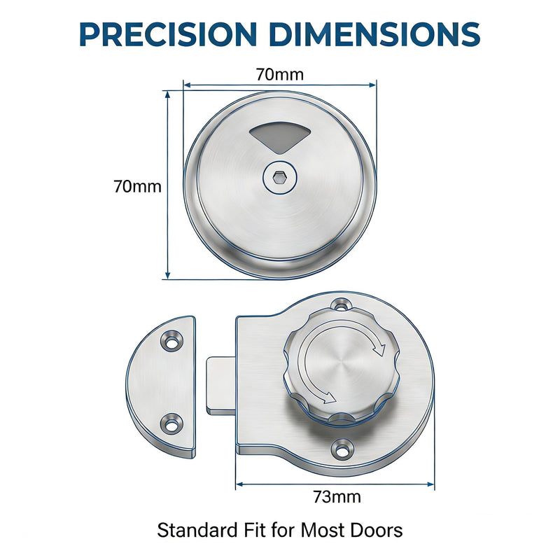 Stainless Steel Public Restroom Lock,Bathroom Door Bolt Indicator Vacant/Occupied Keyless Door Latch Vacant Engaged for Toilet Restroom Bathroom Door Lock Indicator（Silver ）
