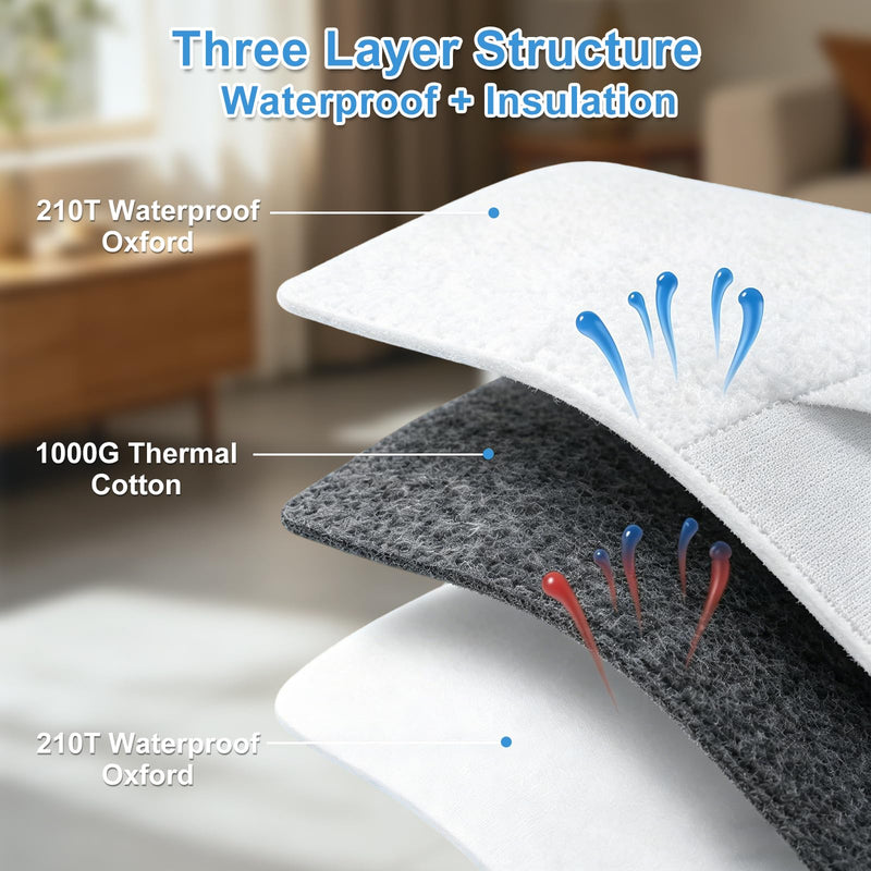Air Conditioner Hose Insulation Cover, Portable Air Conditioner Hose Cover Wrap, Zipper Insulated AC Hose Sleeve for 5.1" & 5.9" Exhaust Hose