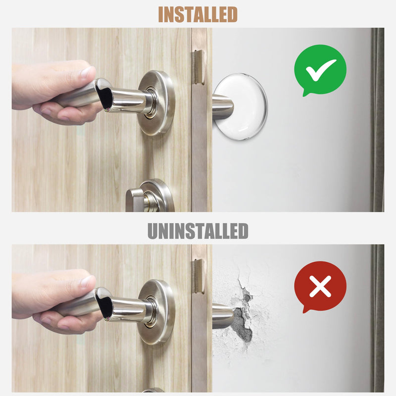 Crosize 8 Pieces 2" Door Stoppers for Wall, No-Falling Door Knob Wall Protectors, Strong Adhesive Door Bumpers, Clear