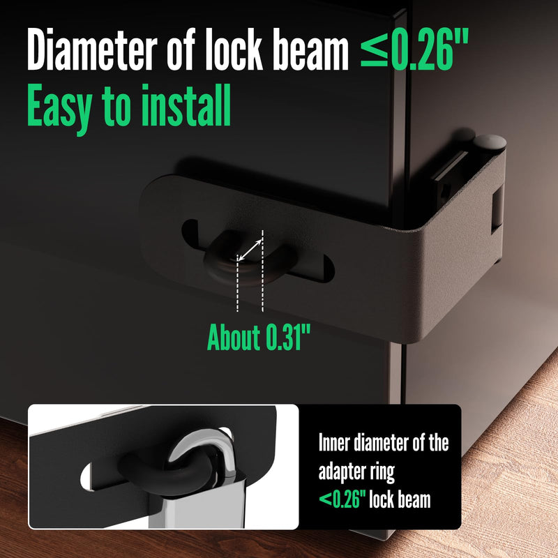 Door Lock Hasp Latch, 90 Degree Solid Iron Safety Packlock Clasp Hasp Lock Latch, Extra Thick Gate Lock Hasp with Screws Brushed Finish (2.24 inch) 2.24 Inch (1PC) Black