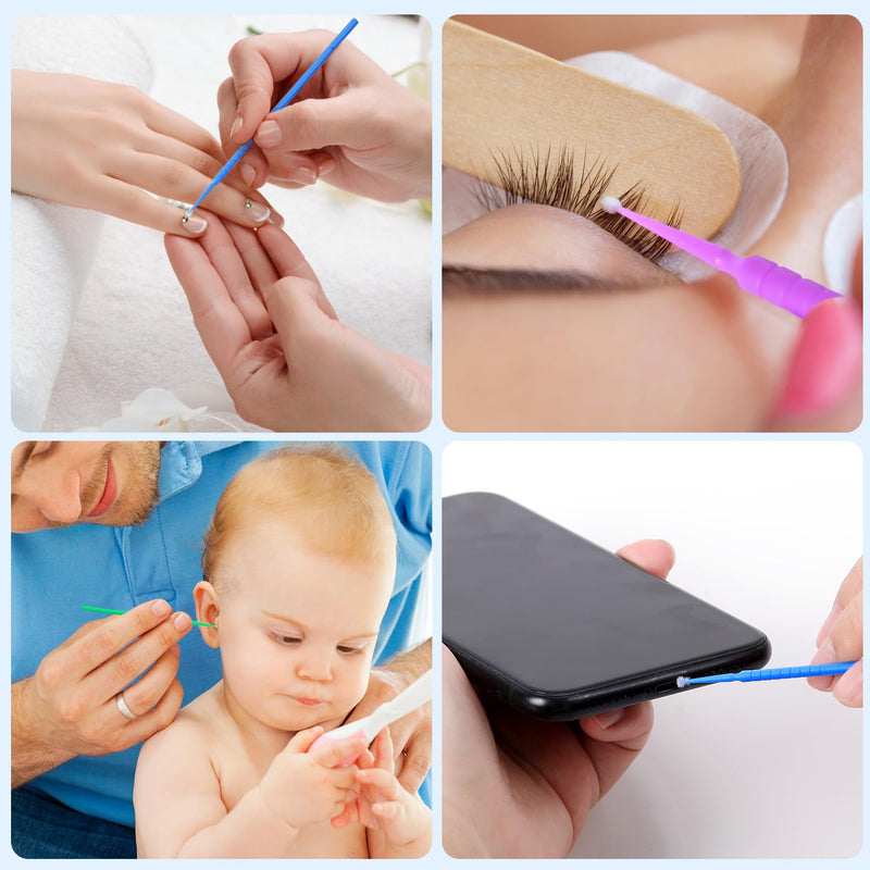 JMU 400pcs Dental Micro Applicators Brushes Superfine, Disposable Dental Microswabs 1.5mm 400