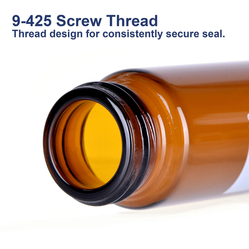 ESHATO 4ML Autosampler Vial, 100 Pack HPLC/GC Vials 9-425 Lab Amber Vials Sample Vial Screw Cap Writing Patch White PTFE and Silicone Septa for LC Stamper Brown