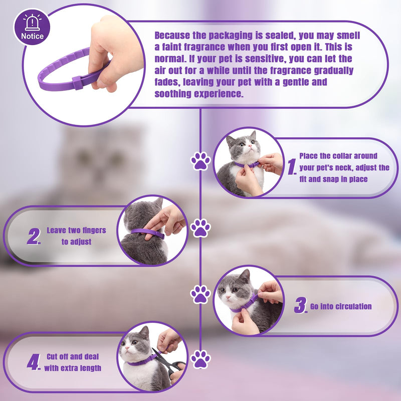 20 Pcs Pheromone Calming Collar for Cats Reduce Anxiety 15'' Adjustable Cat Calming Collar Bulk up to 4 Weeks Lasting Stress and Relief for Catteries Cat Shelters Indoor Moving Use