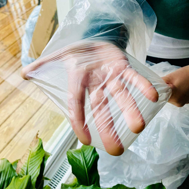 Clear Plastic Sheeting Drop Cloths for Painting, 5 Pcs 9x12ft Plastic Tarp Waterproof Dustproof Almost Tear Resistance Multi-Purpose Furniture Cover Floor Wall Protection Film White