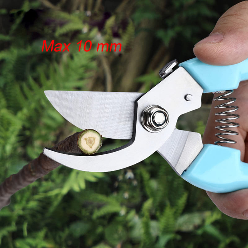 Curve Gardening Scissor with Sharp Stainless Steel Blade Garden Shears for Cutting Flowers Trimming Plants of Yard Florist Flower Rose Herb Hedge Bonsai and Fruits Picking (Pink Handle) Pink Handle