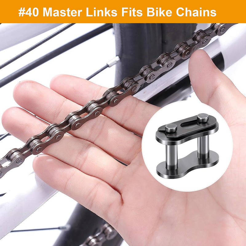 PAGOW 5pcs #40 Roller Chain Connecting Links, Master Connector Link, Heavy Duty Manganese Steel (5pcs #40） 5