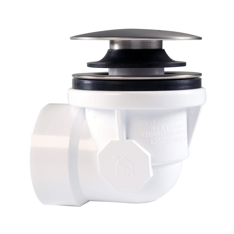 Westbrass Deep Soak Closing Overflow Plumber's Pack with Sch. 40 PVC Elbows and Tee, with an ADA aprroved Tip-Toe Drain, Satin Nickel, D593CHPM-07