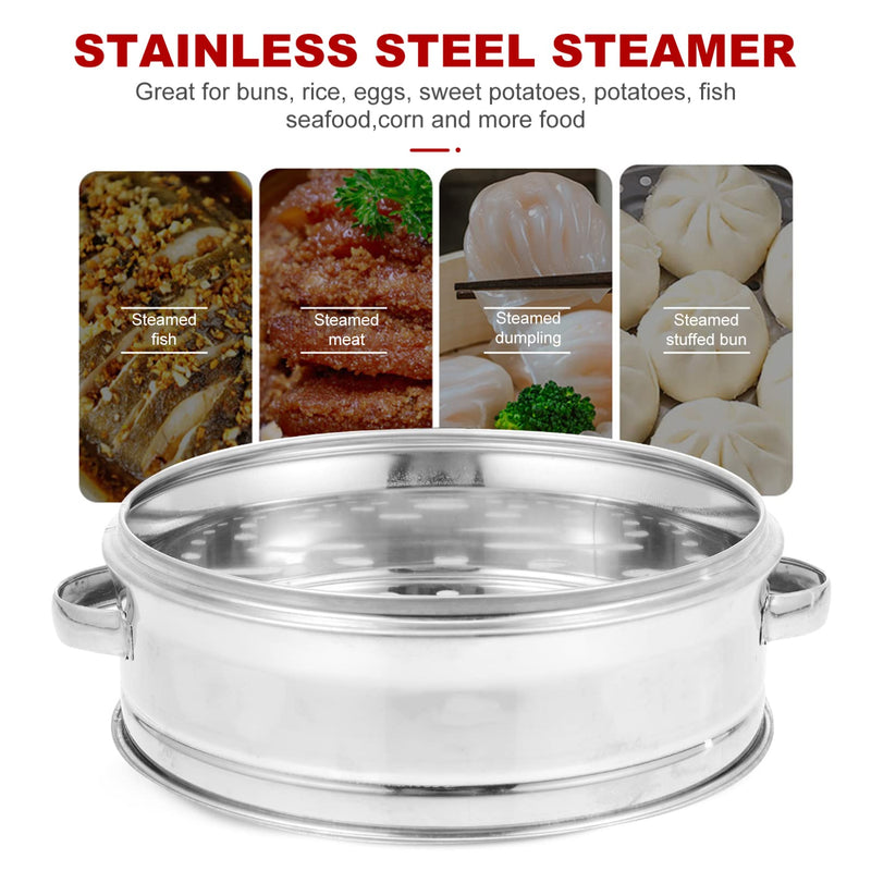 DOITOOL Stainless Steel Steamer Basket 8.66 X 7.08 X 2.44 in Food Steaming Basket for Dumplings Fish Seafood Rice Eggs Potatoes Dishwasher Safe Kitchen Cooking Insert