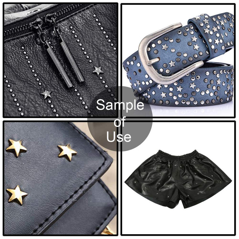 200 Sets 12MM Mixed Color Star Rivets for Leather Star Rivet Studs Kit Garment Rivets Leather Rivets Studs and Spikes for Leather Craft Clothing Bags Belts Dog Collar Shoes DIY Rivets 15/32 Inch Mixed in Box